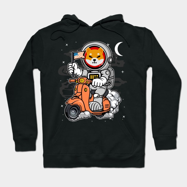 Astronaut Scooter Shiba Inu Coin To The Moon Shib Army Crypto Token Cryptocurrency Blockchain Wallet Birthday Gift For Men Women Kids Hoodie by Thingking About